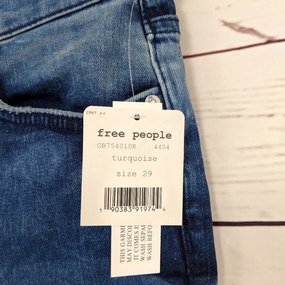 Free People Busted Knee High Waisted Skinny Jeans - Picture 3 of 3